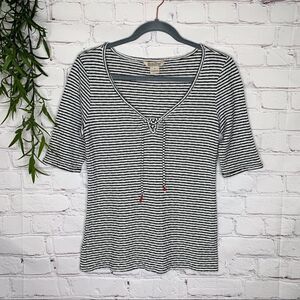 Lucky Brand Striped black & white top size medium